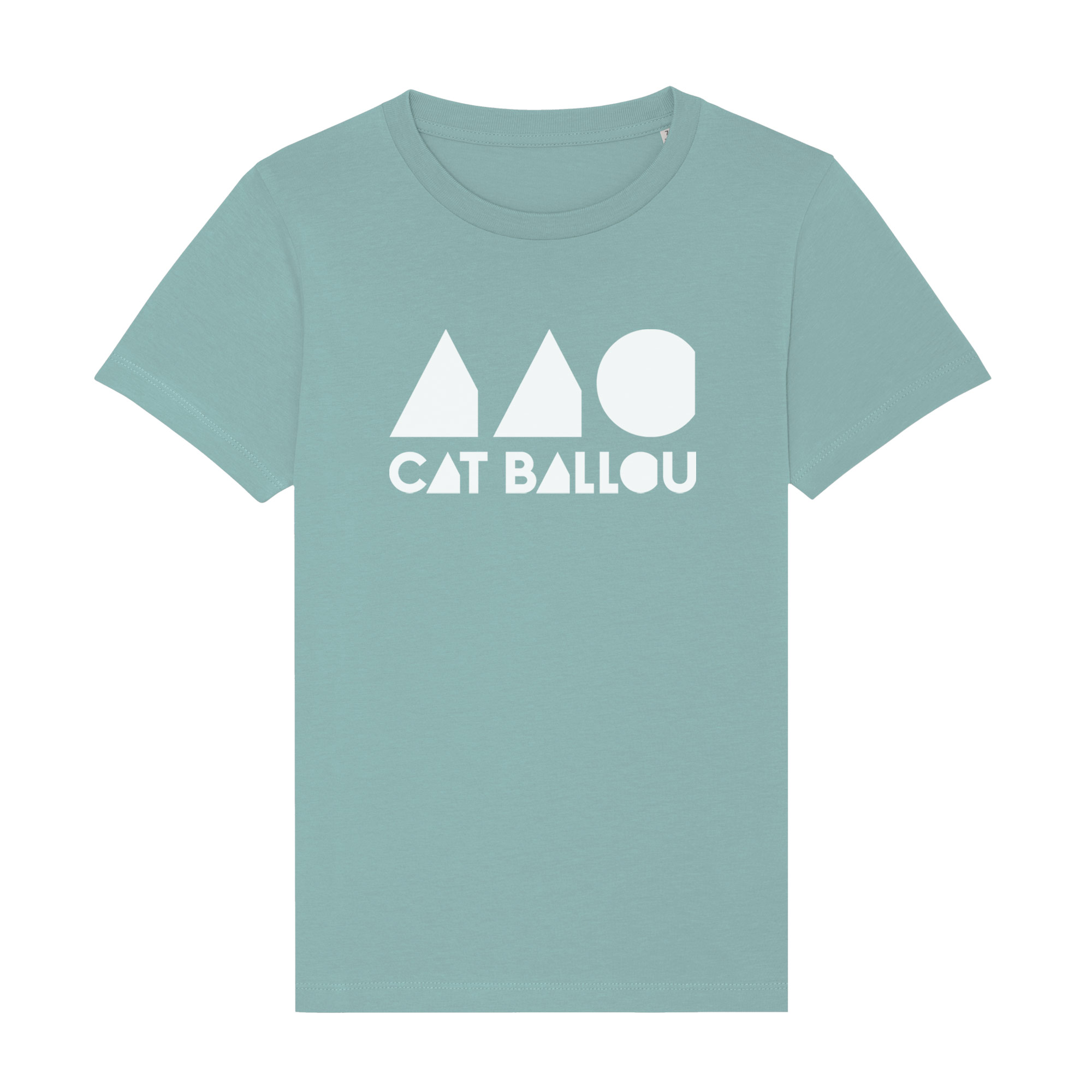 Cat Ballou Logo Shirt, Kinder, Teal Monstera (Shop Art-No. cbS0040) | Cat Ballou