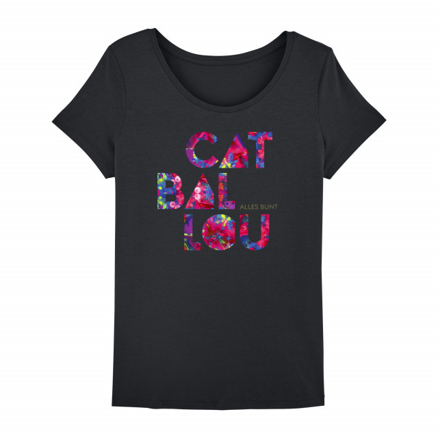 ALLES BUNT Logo Shirt, woman, schwarz (Shop Art-No. cbS0043) | Cat Ballou